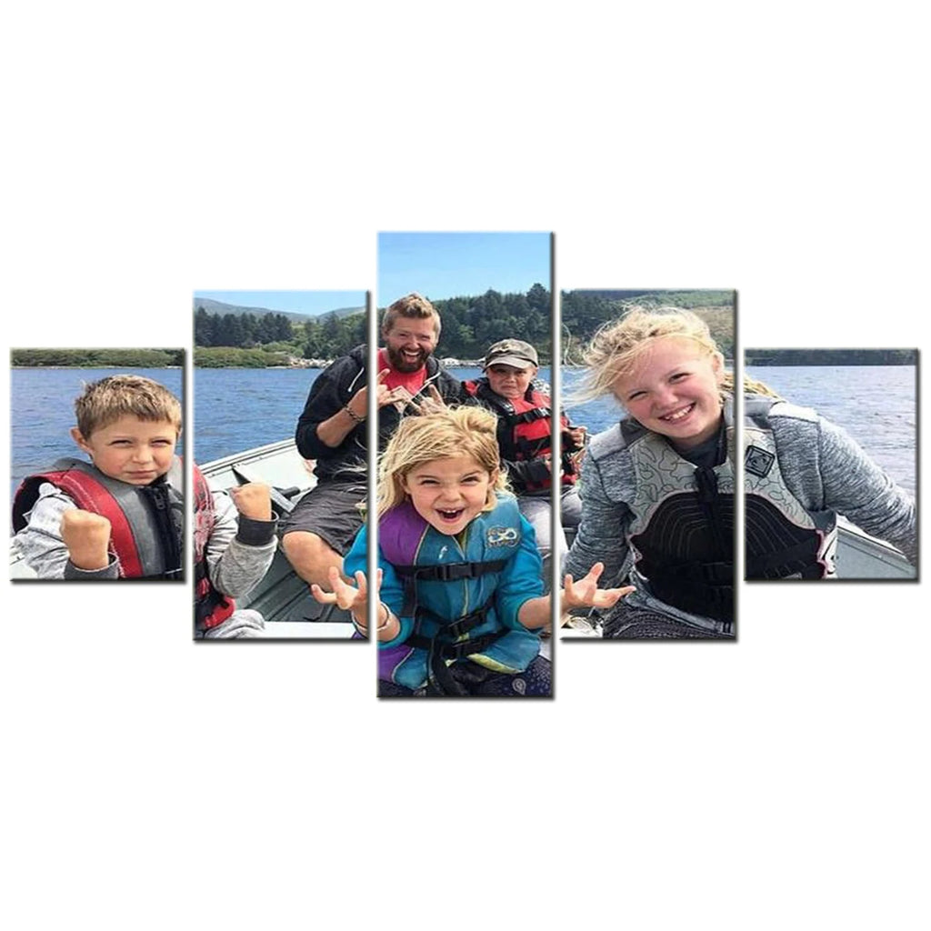 Dropshipping 5 Panel Canvas Art Wall Decor Painting Custom Family Photo Anime Poster Movie Picture Modern Home Decoration Frames
