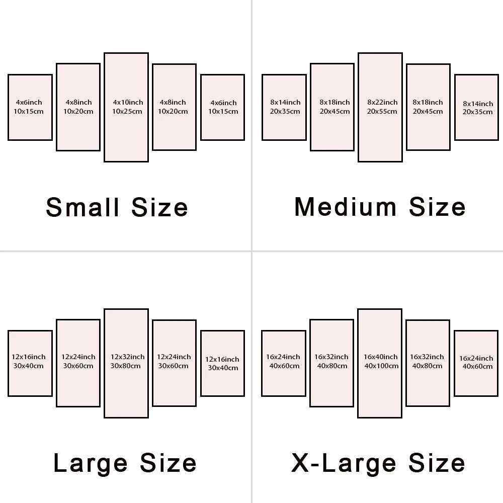 Dropshipping 5 Panel Canvas Art Wall Decor Painting Custom Family Photo Anime Poster Movie Picture Modern Home Decoration Frames
